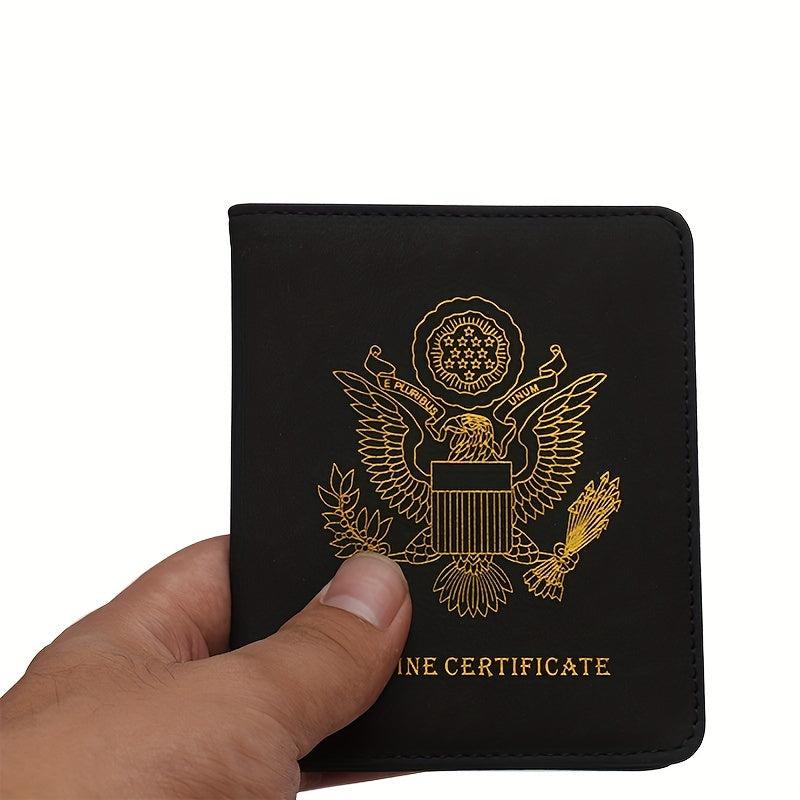 Men's PU Leather 2-in-1 Card Holder & Vaccine Card Holder