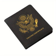 Men's PU Leather 2-in-1 Card Holder & Vaccine Card Holder