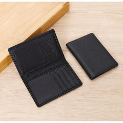 Men's Ultra thin Leather ID Card Holder Minimalist Bifold Wallet