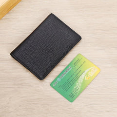 Men's Ultra thin Leather ID Card Holder Minimalist Bifold Wallet