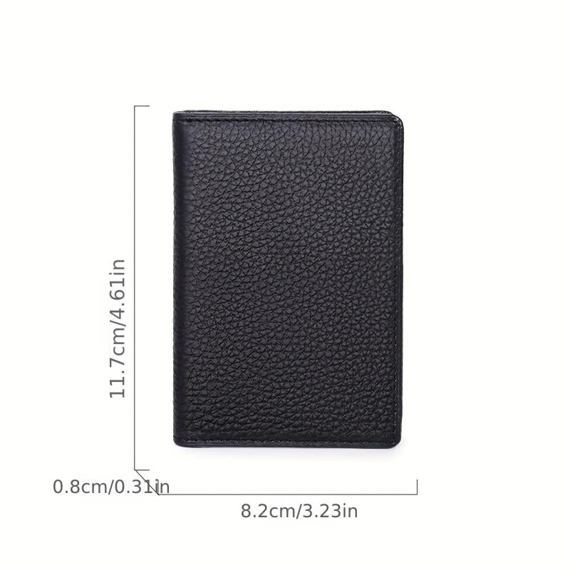 Men's Ultra thin Leather ID Card Holder Minimalist Bifold Wallet