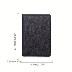 Men's Ultra thin Leather ID Card Holder Minimalist Bifold Wallet
