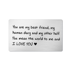 Stainless Steel Wallet Insert You Are My A Gift Of Friendship
