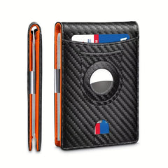 Men's Short Wallet RFID Blocking Airbag Tracker Money Clip