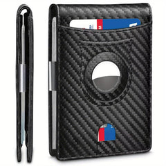 Men's Short Wallet RFID Blocking Airbag Tracker Money Clip