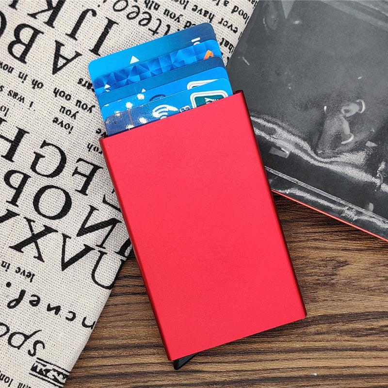 Aluminum RFID Card Box Automatic Push Bullet Triangle Cover Anti Theft
