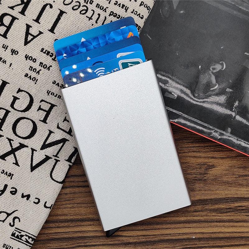 Aluminum RFID Card Box Automatic Push Bullet Triangle Cover Anti Theft