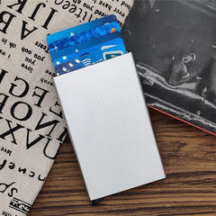 Aluminum RFID Card Box Automatic Push Bullet Triangle Cover Anti Theft