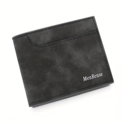 Men's Leather Short Wallet Frosted Large Capacity Wallet
