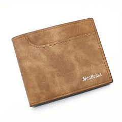 Men's Leather Short Wallet Frosted Large Capacity Wallet