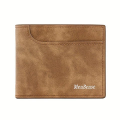 Men's Leather Short Wallet Frosted Large Capacity Wallet