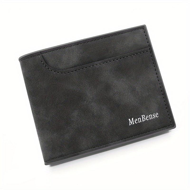 Men's Leather Short Wallet Frosted Large Capacity Wallet