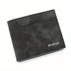 Men's Leather Short Wallet Frosted Large Capacity Wallet