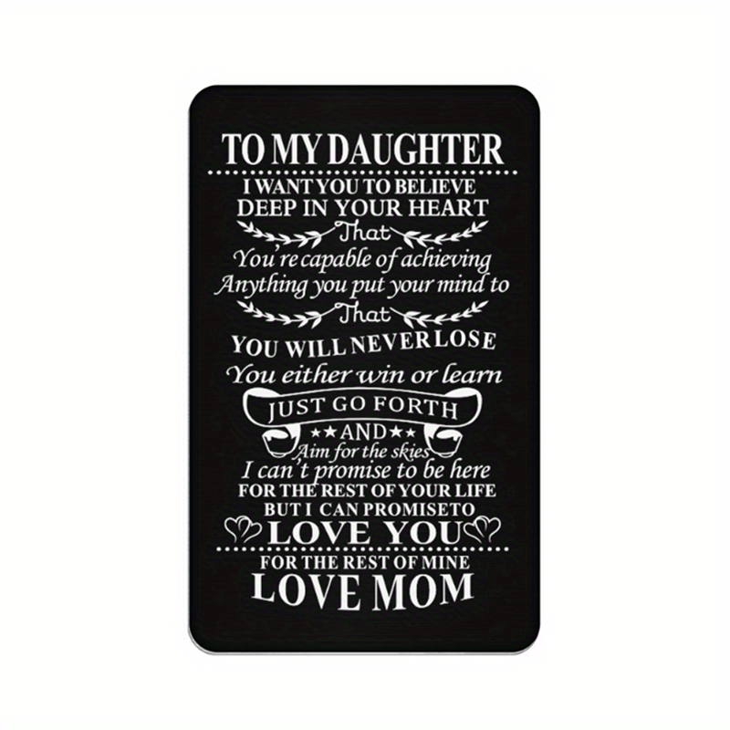 Engraved Metal Wallet Insert For Son From Mom & Dad - Coming Of Age Gift