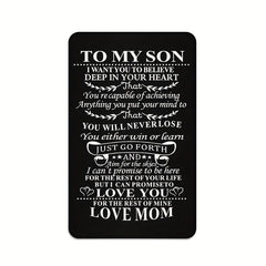 Engraved Metal Wallet Insert For Son From Mom & Dad - Coming Of Age Gift
