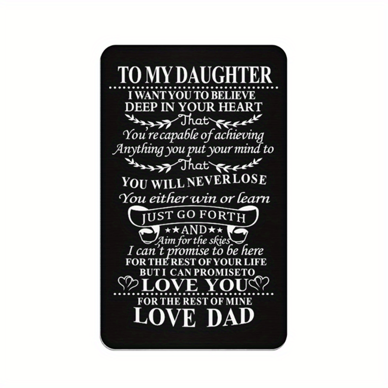 Engraved Metal Wallet Insert For Son From Mom & Dad - Coming Of Age Gift
