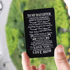 Engraved Metal Wallet Insert For Son From Mom & Dad - Coming Of Age Gift