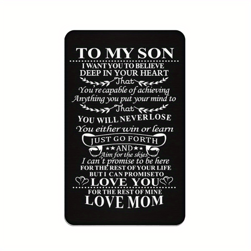 Engraved Metal Wallet Insert For Son From Mom & Dad - Coming Of Age Gift
