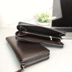 Men's Zipper Wallet Business Card Holder