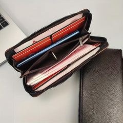 Men's Zipper Wallet Business Card Holder