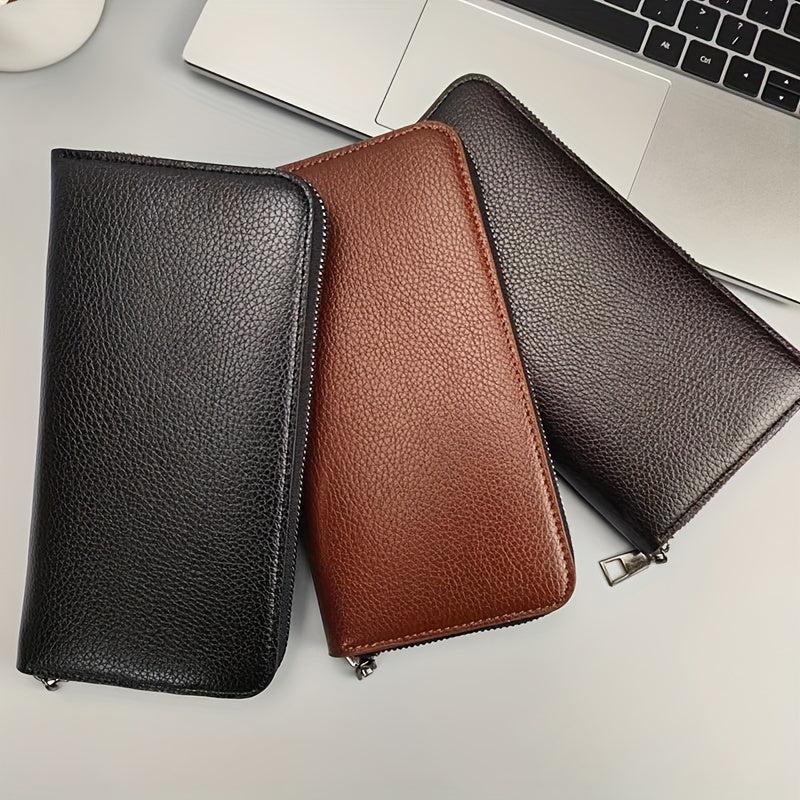 Men's Zipper Wallet Business Card Holder