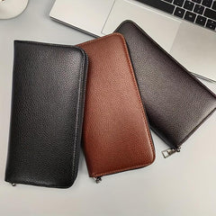 Men's Zipper Wallet Business Card Holder
