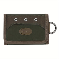 Trifold Wallet With Metal Ring Nylon Keychain Wallet For Men Teen Boys