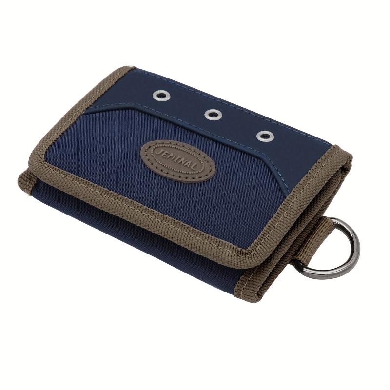 Trifold Wallet With Metal Ring Nylon Keychain Wallet For Men Teen Boys