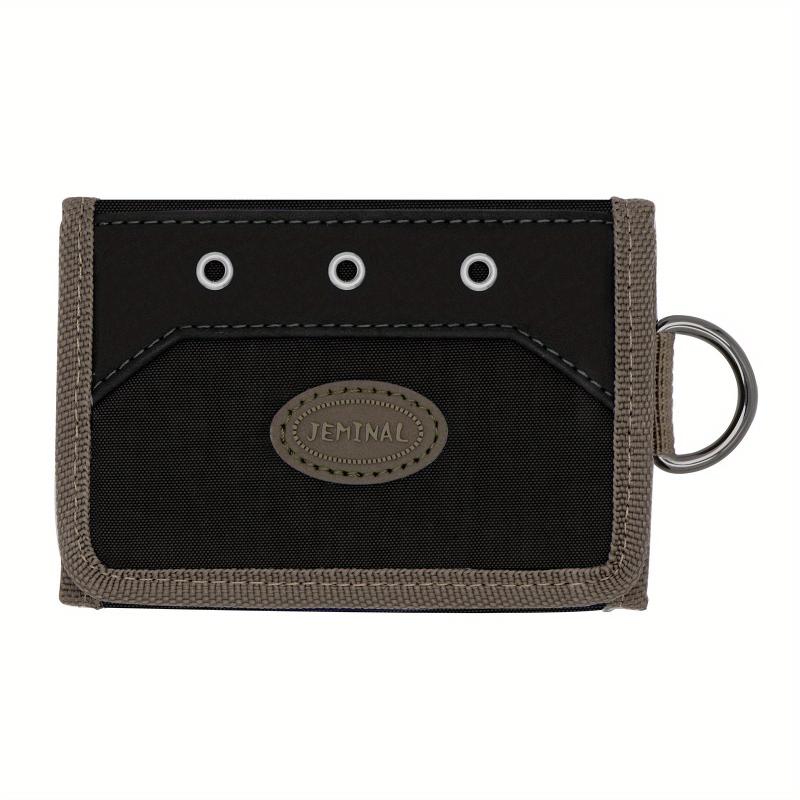 Trifold Wallet With Metal Ring Nylon Keychain Wallet For Men Teen Boys