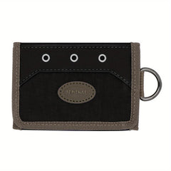 Trifold Wallet With Metal Ring Nylon Keychain Wallet For Men Teen Boys