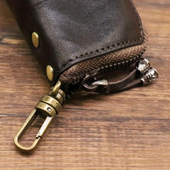 Men's Cowhide Leather Wallet Key Bag Retro Style Waist Hanging Key Bag
