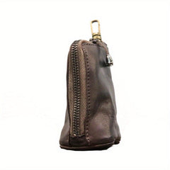 Men's Cowhide Leather Wallet Key Bag Retro Style Waist Hanging Key Bag