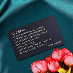 Engraved Metal Wallet Insert Card Anniversary Card For Boyfriend Husband