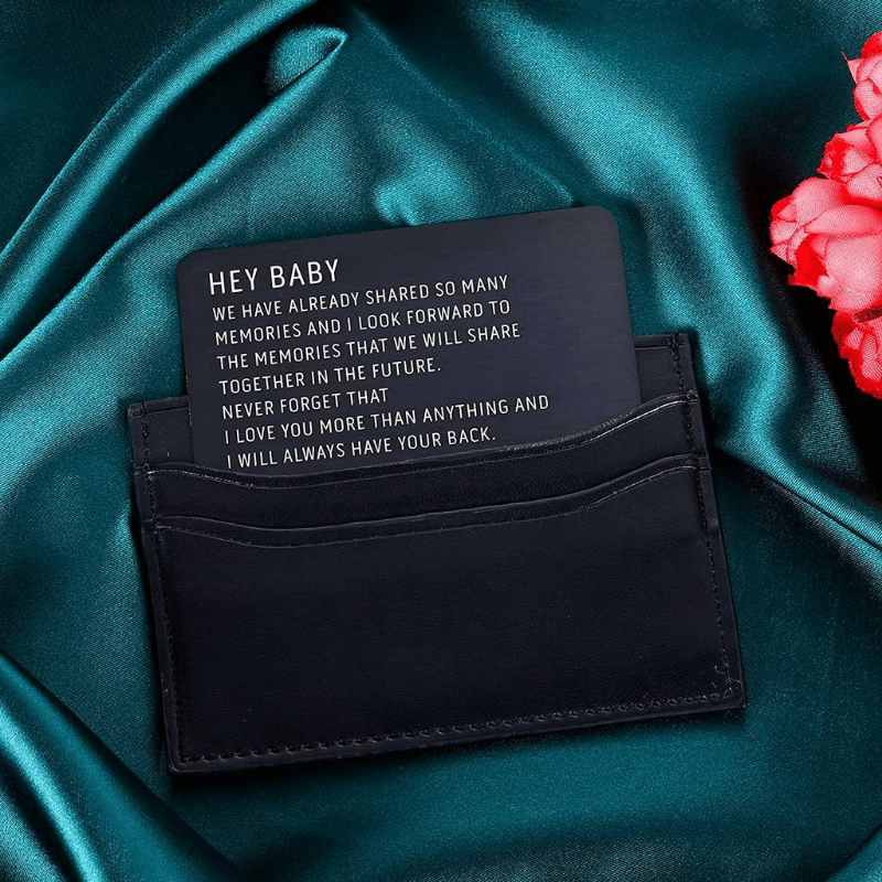 Engraved Metal Wallet Insert Card Anniversary Card For Boyfriend Husband