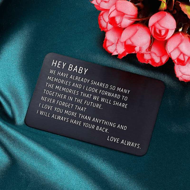 Engraved Metal Wallet Insert Card Anniversary Card For Boyfriend Husband