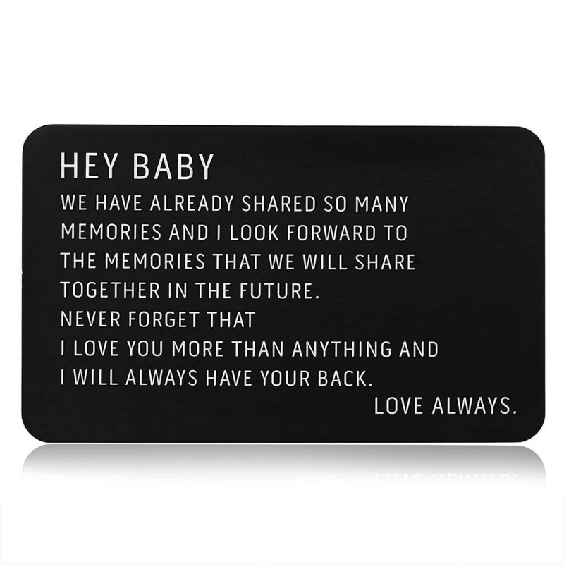 Engraved Metal Wallet Insert Card Anniversary Card For Boyfriend Husband