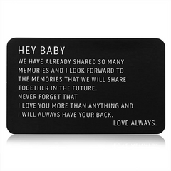 Engraved Metal Wallet Insert Card Anniversary Card For Boyfriend Husband