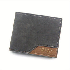 Men's Leather Short Wallet Large Capacity Card Holder Horizontal Wallet