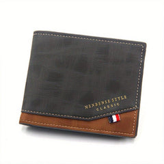 Men's Leather Short Wallet Large Capacity Card Holder Horizontal Wallet