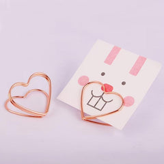 6pcs Stainless Steel Paper Clips Clipboard Mixed Heart & Triangle Shapes