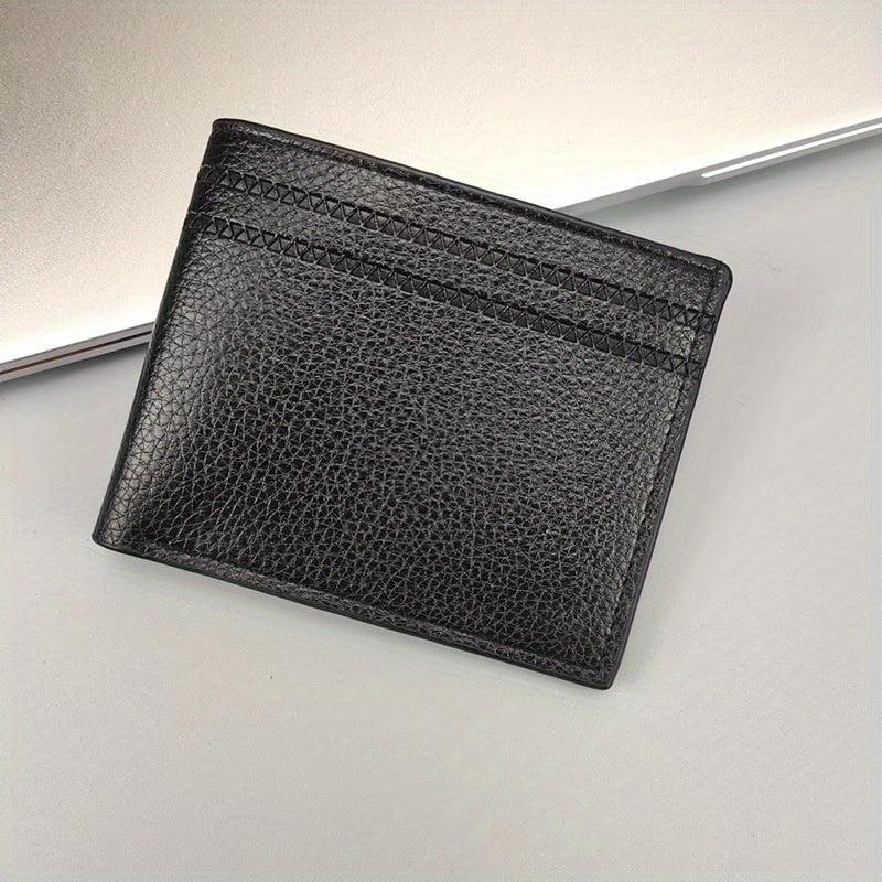 Men's Letter Graphic Small Wallet Leather Bifold