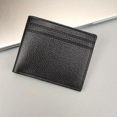 Men's Letter Graphic Small Wallet Leather Bifold