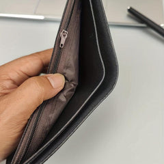Men's Letter Graphic Small Wallet Leather Bifold