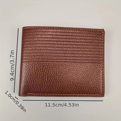 Men's Letter Graphic Small Wallet Leather Bifold