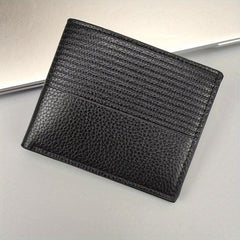 Men's Letter Graphic Small Wallet Leather Bifold