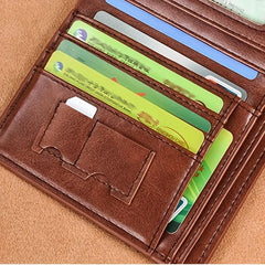 Men's Vintage Wallet PU Trifold Short Wallet Large Capacity Credit Card Holder