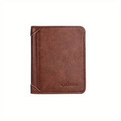 Men's Vintage Wallet PU Trifold Short Wallet Large Capacity Credit Card Holder