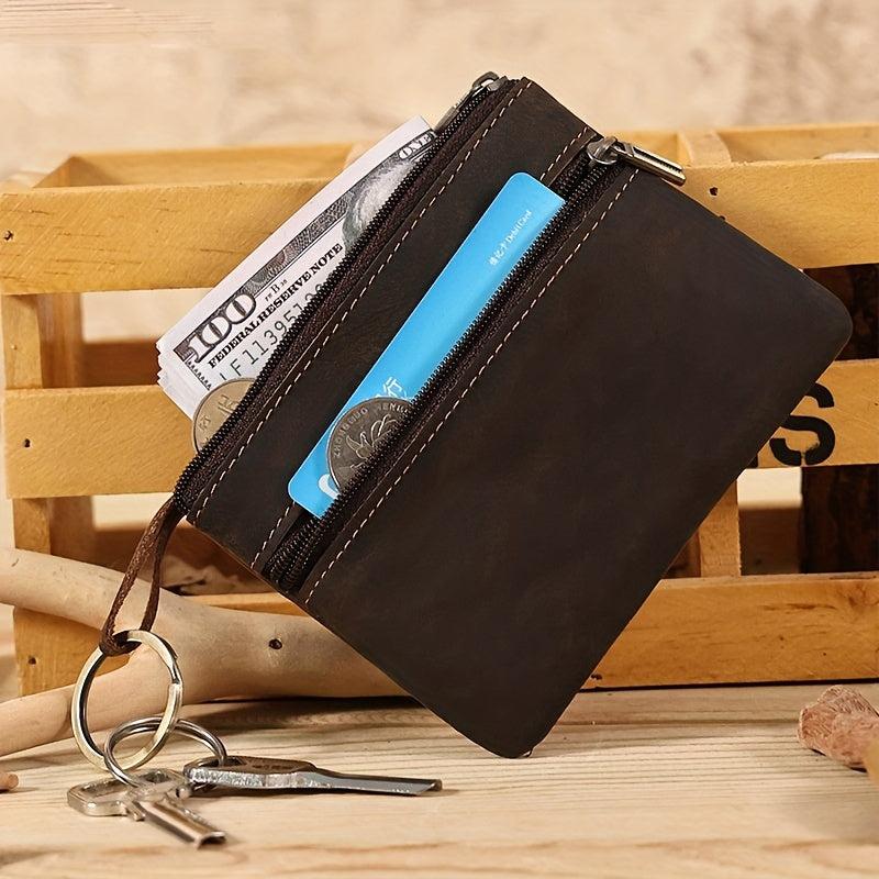 Leather Coin Purse Crazy Horse Leather Short Wallet