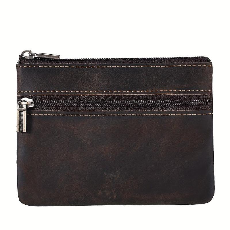 Leather Coin Purse Crazy Horse Leather Short Wallet