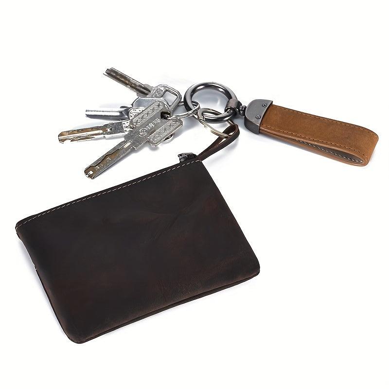 Leather Coin Purse Crazy Horse Leather Short Wallet